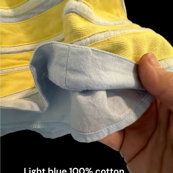 Vineyard Vines Women’s Border Stripe Oxford Swing Skirt Sz 6 Butter Yellow/ Blue - Picture 5 of 9